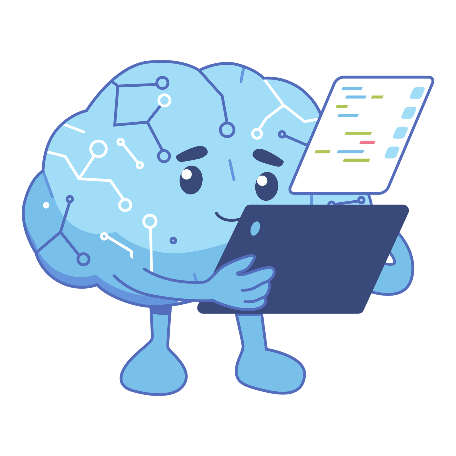 Cute Artificial Inteligent Brain Illustration-02