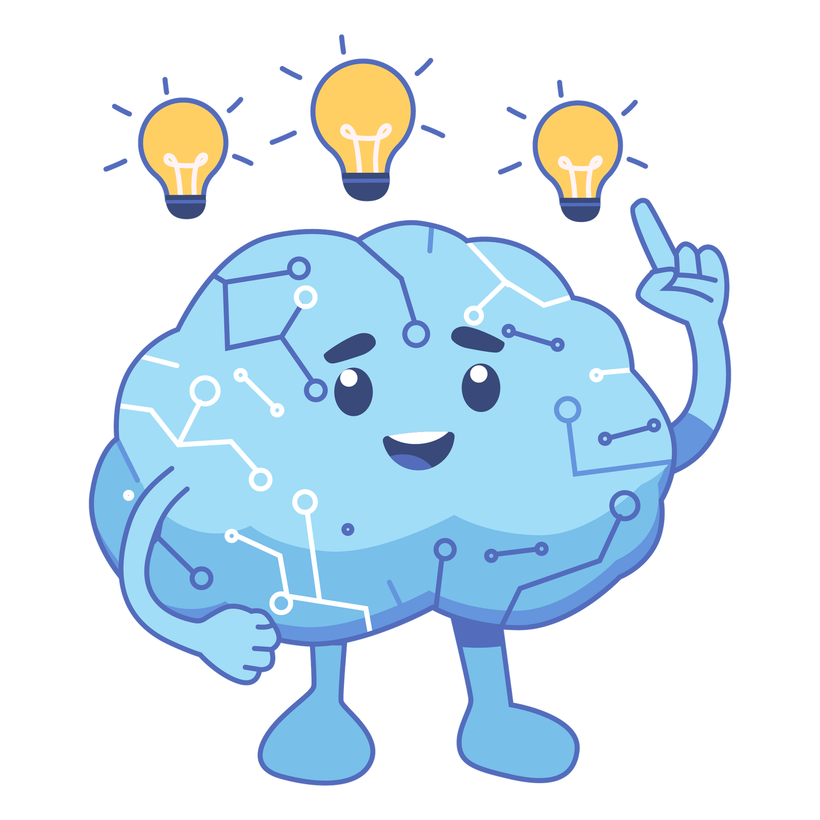 Cute Artificial Inteligent Brain Illustration-06